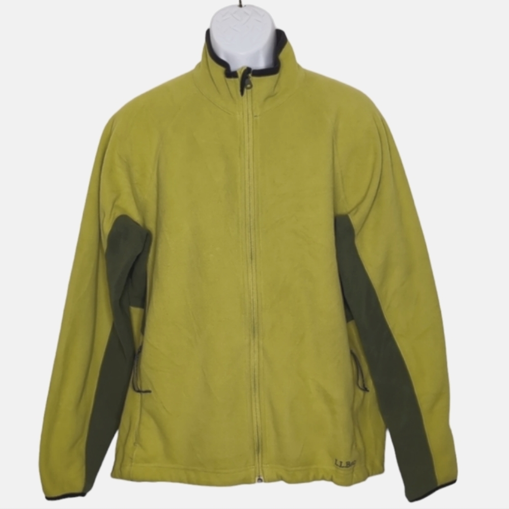 L.L.Bean Men's Large Reg The Weather Channel Polartec Fleece Jacket yell…